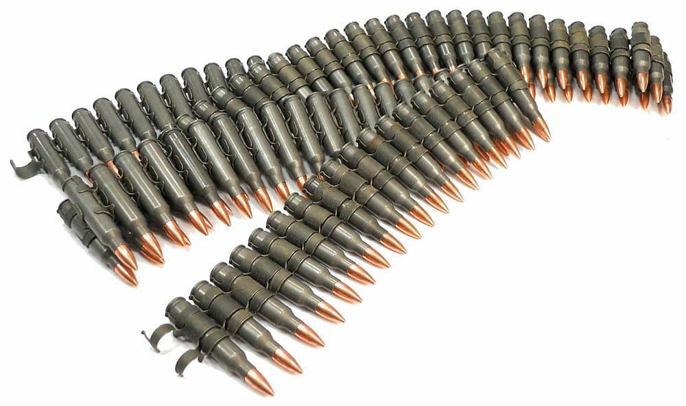 223 5.56×45 Ammo 55gr FMJ (Wolf Steel) 100 Rounds Linked for M249 ...