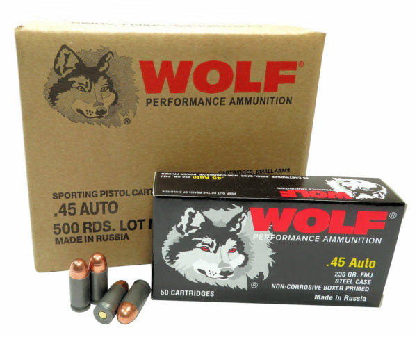 45 ACP Ammo 230gr FMJ Wolf Performance 1000 Rounds | premiumweaponhouse