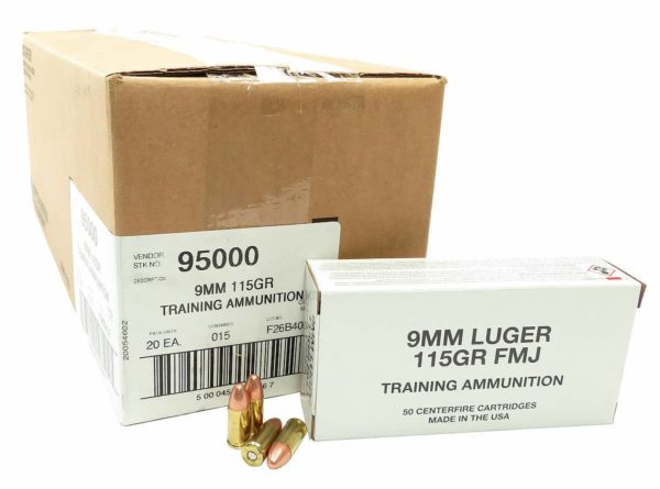 9mm 9×19 Ammo 115gr FMJ CCI Training Ammo (95000) 1000 RDS ...